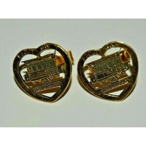Vintage I Left My Heart in San Francisco CA Trolley Car Men's Cuff Links Rare